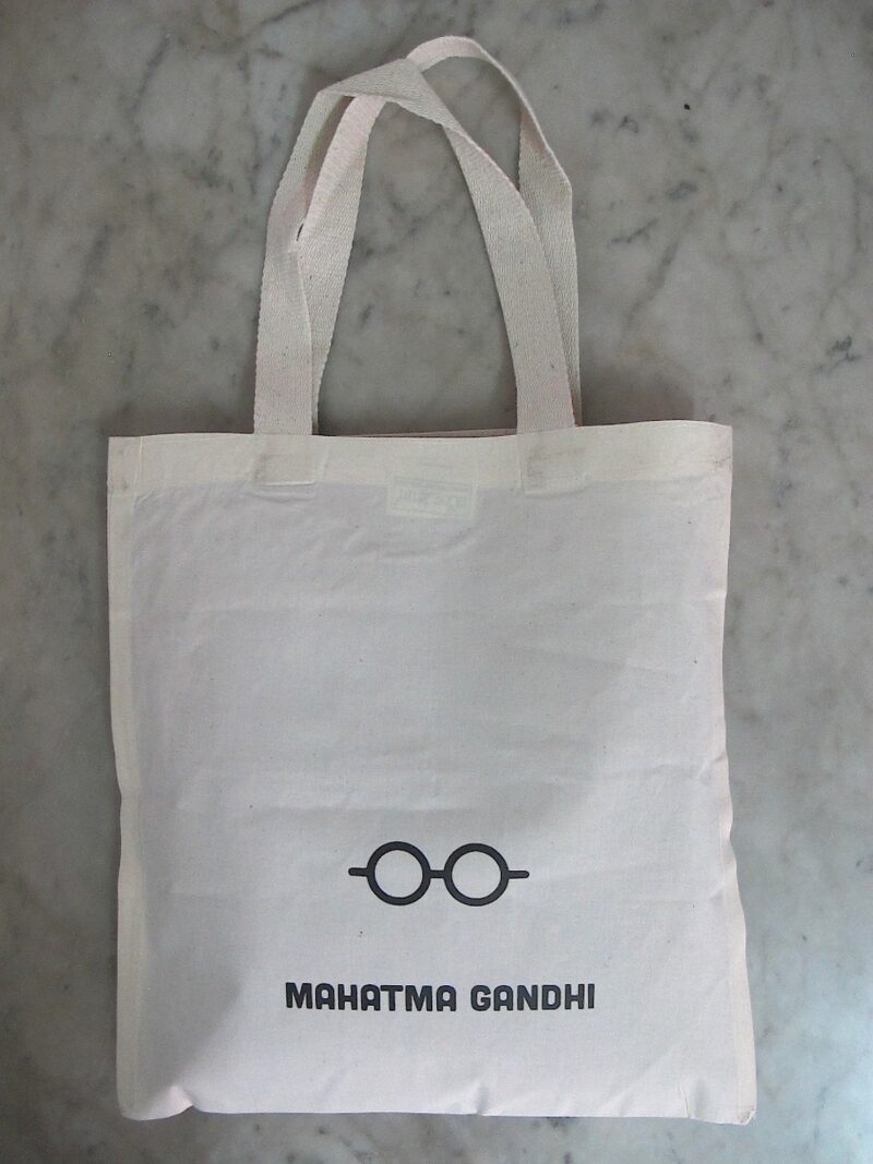 Cotton bag: 12" x13": Gandhi Message - Image 2
