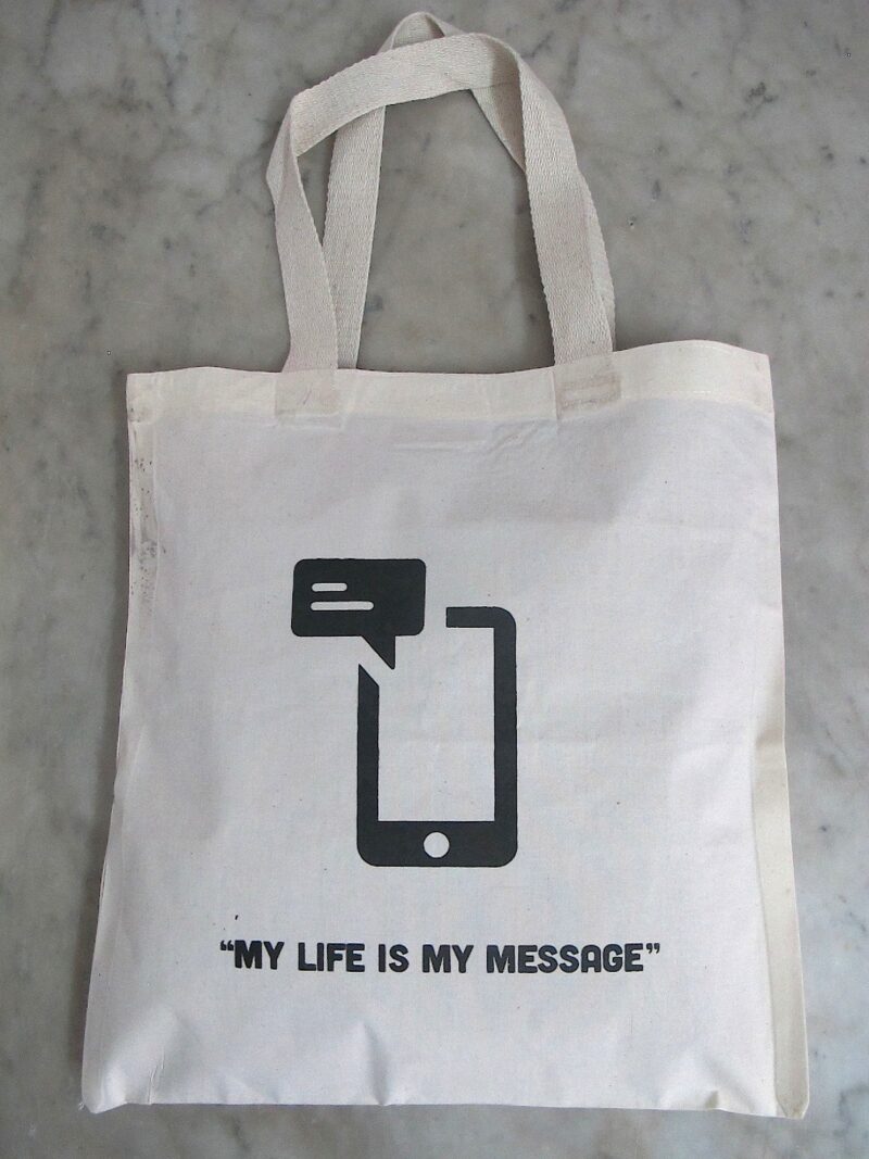 Cotton bag: 12" x13": Gandhi Message