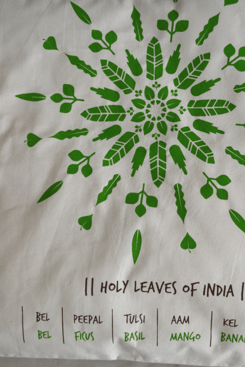 Cotton Bag: 15" x 17": Holy leaves - Image 2