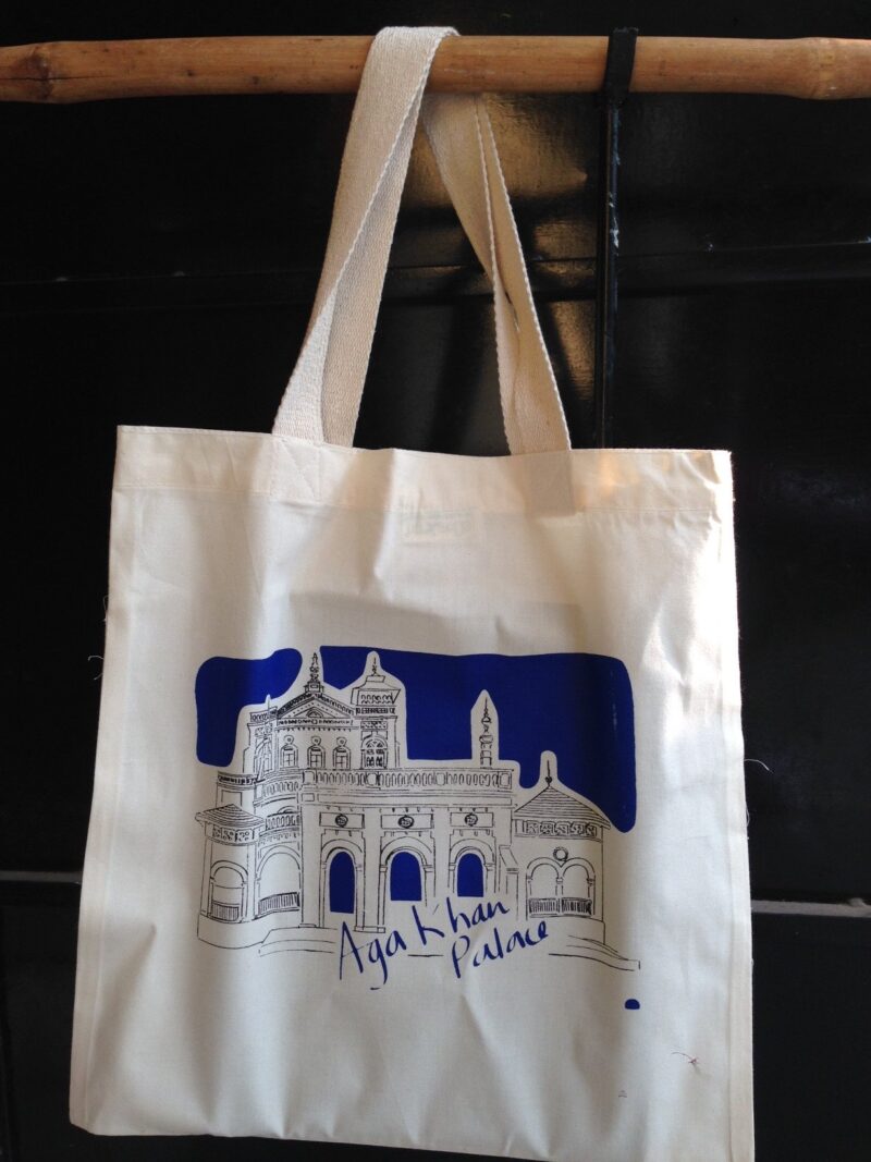 Cotton bag: 12" x13": Pune Heritage: Aga Khan English