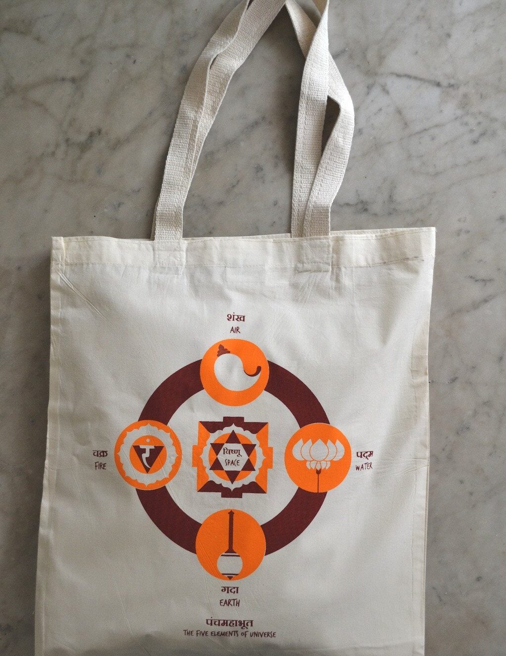 Cotton Bag: 15" x 17": Panch Maha Bhuta