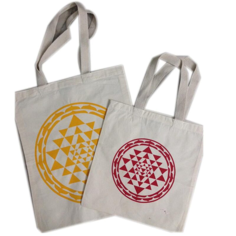 Cotton Bag: 15 x 17": Yantra ( Yellow) - Image 3