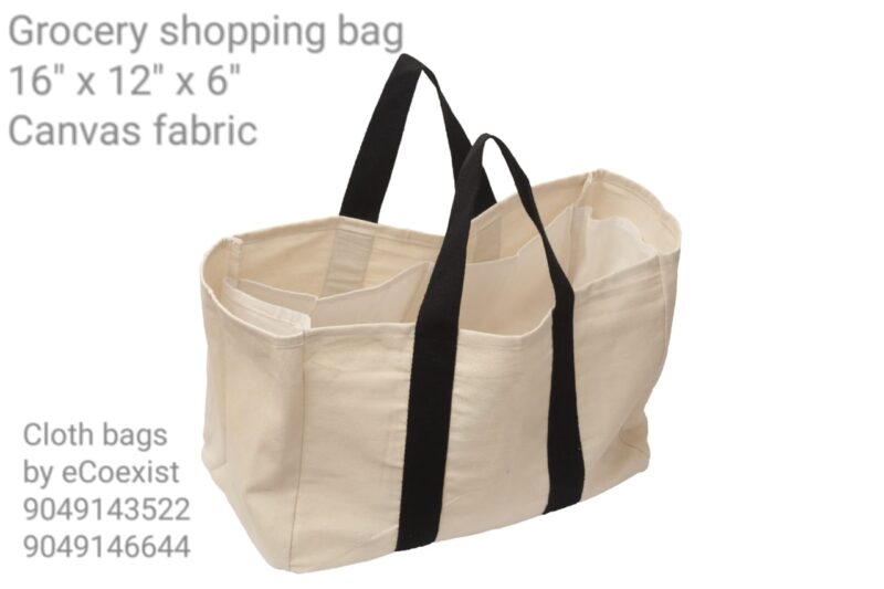 Canvas Grocery Shopping Bag - Image 3