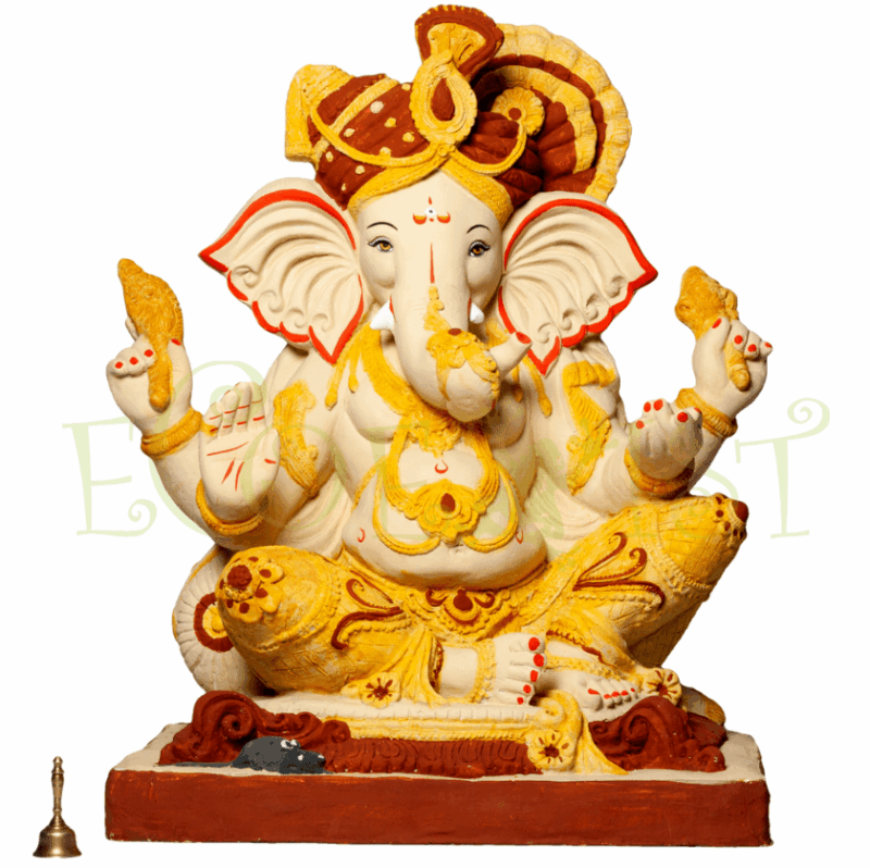 G|PM|Ma|30: Eco PaperMache Ganesh Idol: Malhar 30"