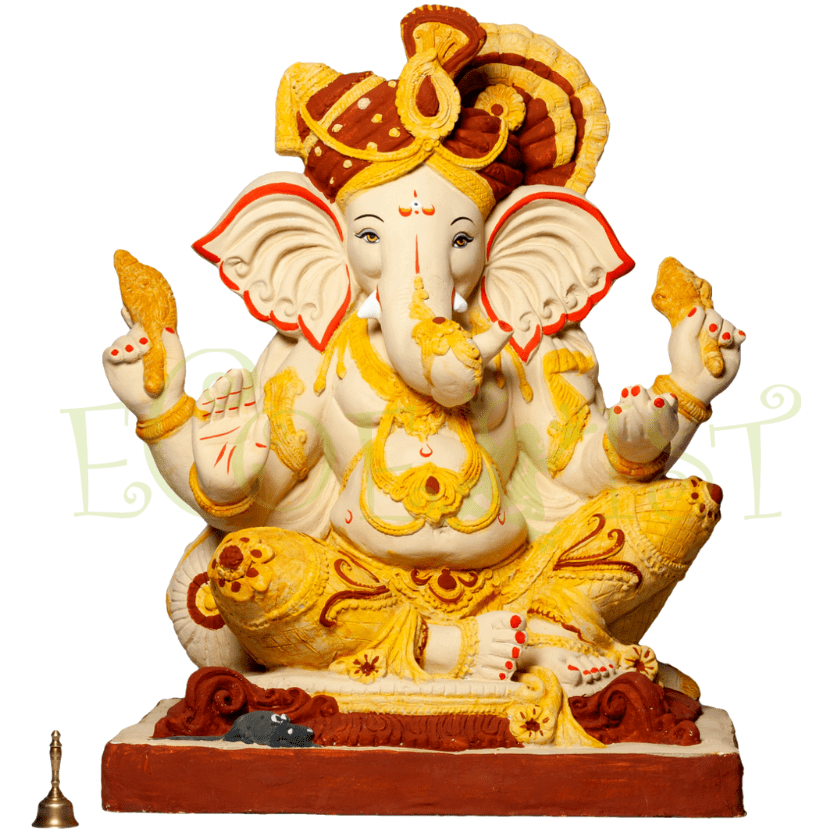 G|PM|Ma|30: Eco PaperMache Ganesh Idol: Malhar 30"