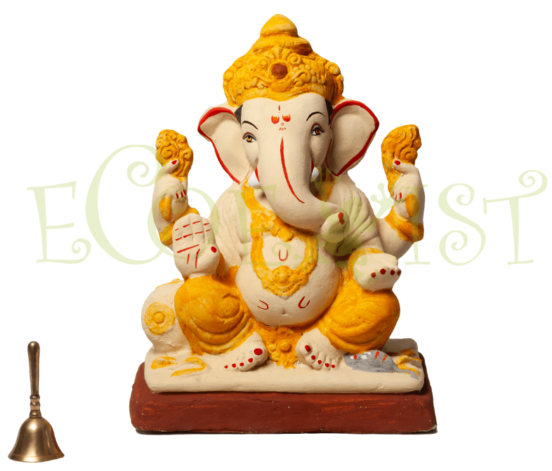 G|PM|Sv|12.5:Eco PaperMache Ganesh Idol: Srivatsa 12.5"