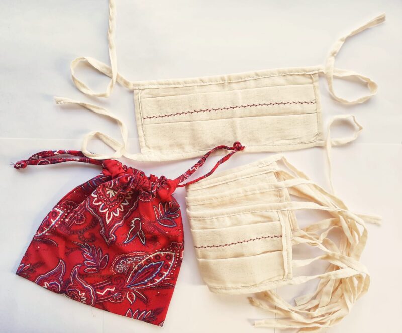 CCFM: Reusable Cotton Embroidery Masks : set of 4