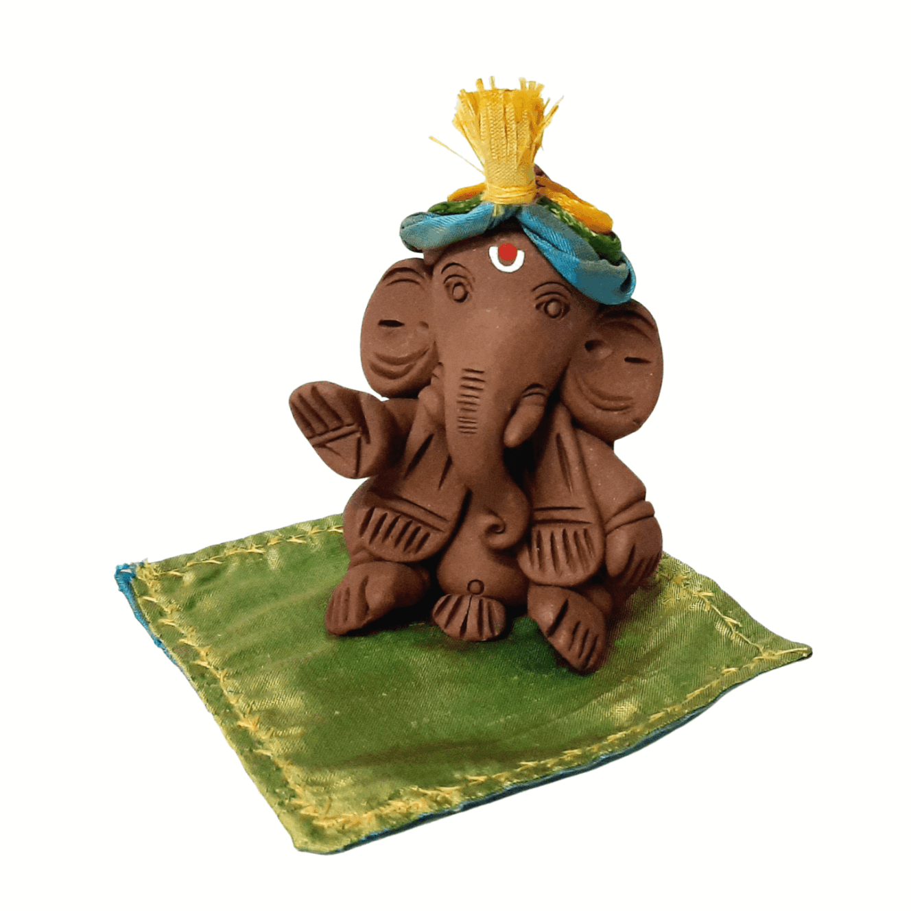 G|MN|VV|2.5: Miniature Eco Ganesh Idol - Vastra Vaman with Accessories- 2.5"