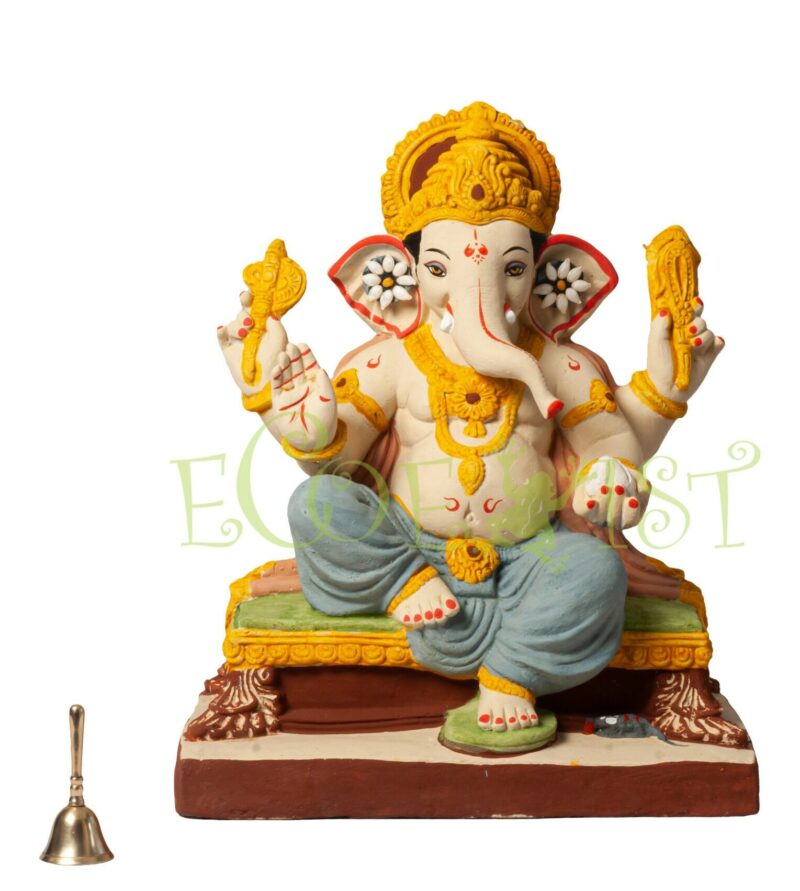 G|PM|SS|17: Eco PaperMacheGanesh Idol: Swastishree 17"