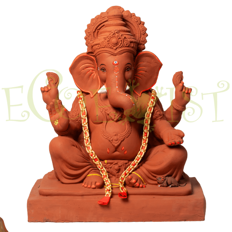 G|SM|TW|16.5: Eco Sangam Earth Ganesh Idol: Titwalla - 16.5"