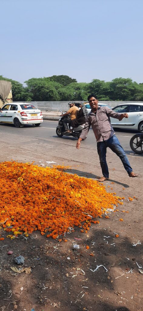 PV flowers waste roadside