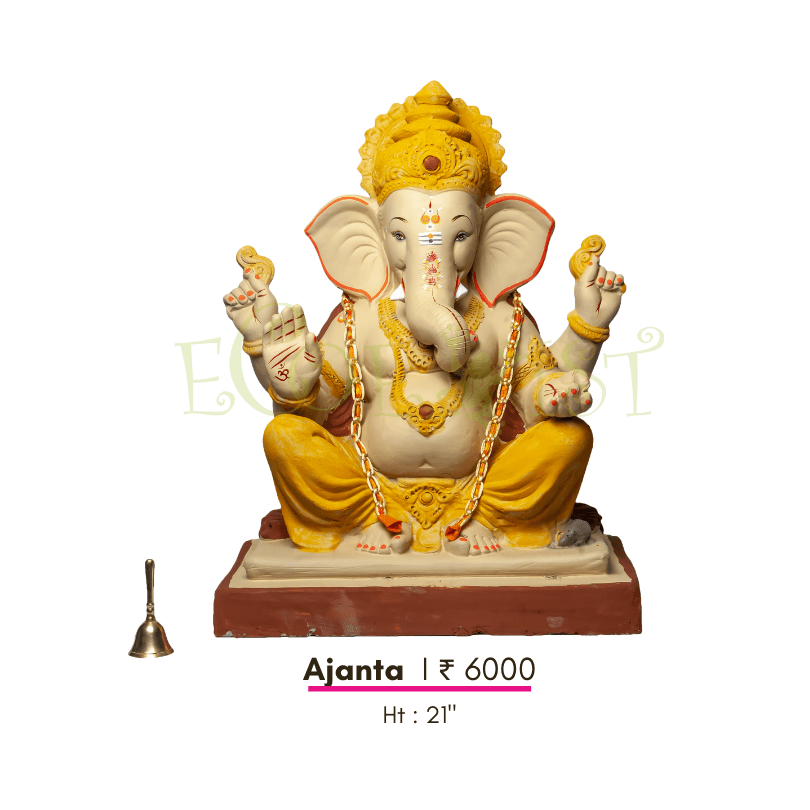 G|RC|Aj|21: Eco Renewed Clay Ganesh Idol: Punaravartan Ajanta- 21"