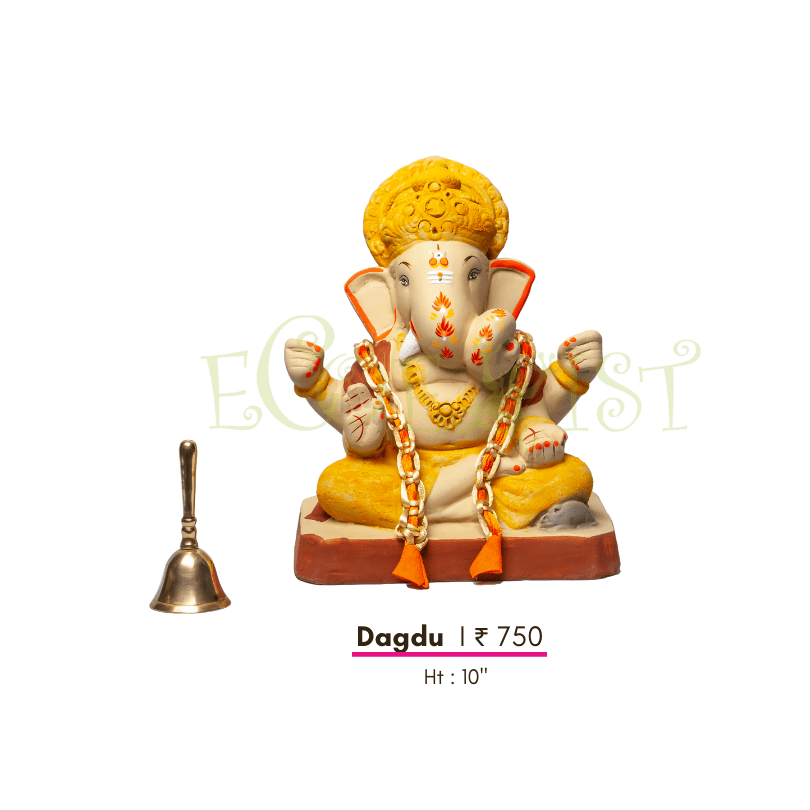G|RC|Da|10: Eco Renewed Clay Ganesh Idol: Punaravartan Dagdu - 10"