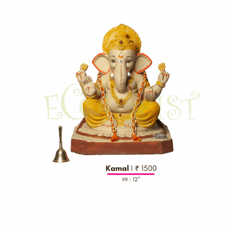 G|RC|Ka|12: Eco Renewed Clay Ganesh Idol: Punaravartan Kamal - 12"