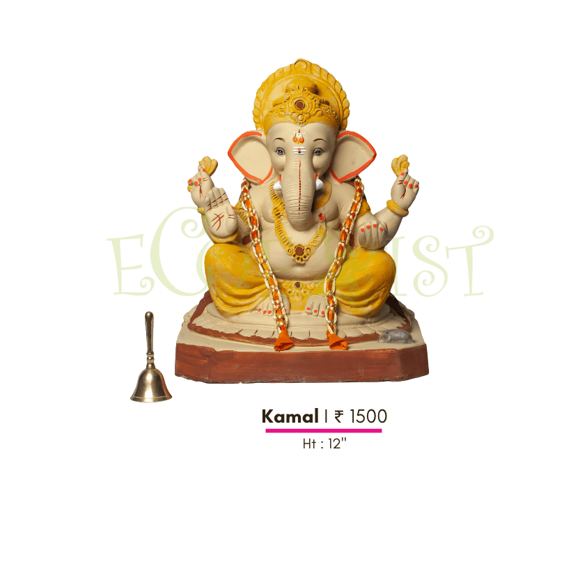 G|RC|Ka|12: Eco Renewed Clay Ganesh Idol: Punaravartan Kamal - 12"