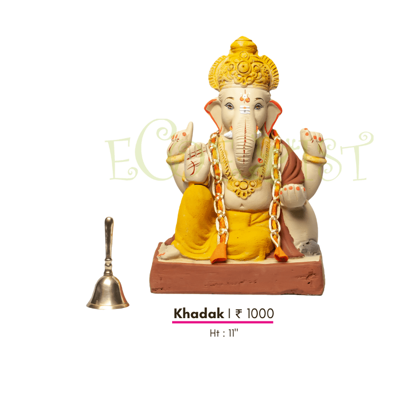 G|RC|Kd|11: Eco Renewed Clay Ganesh Idol: Punaravartan Khadak - 11"