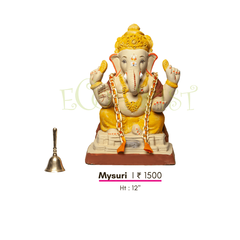 G|RC|My|12: Eco Renewed Clay Ganesh Idol: Punaravartan Mysuri - 12"
