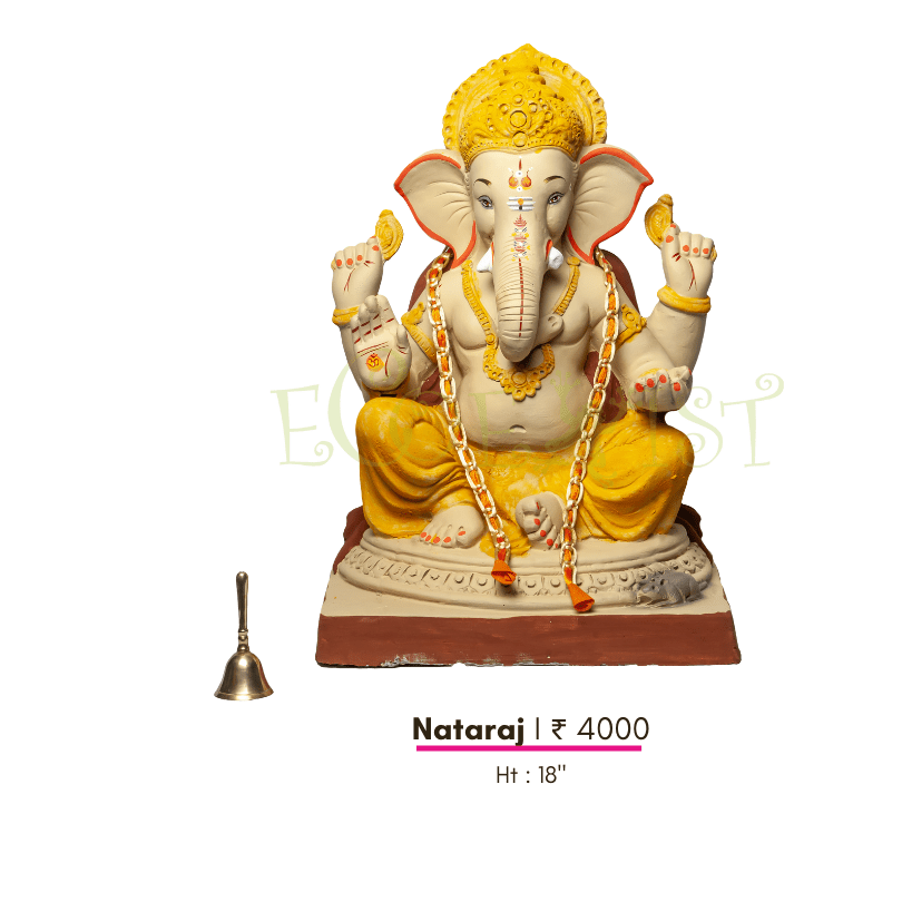 G|RC|Nat|18: Eco Renewed Clay Ganesh Idol: Punaravartan Nataraj - 18"