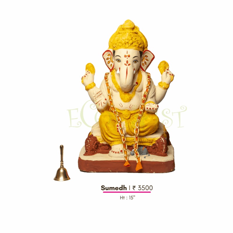 G|PM|Su|15: Eco PaperMache Ganesh Idol: Sumedh 15"